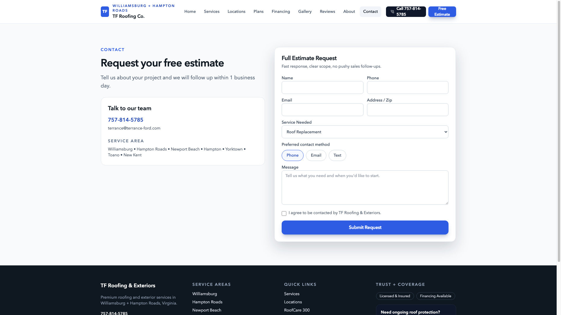 Roofing Company Concept